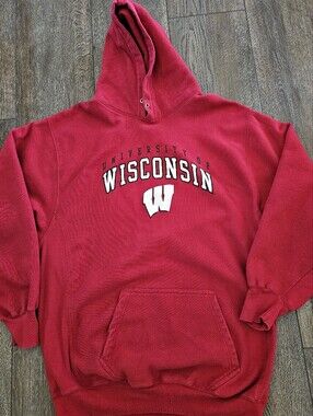 Steve And Barry's University of Wisconsin Red Hooded Sweatshirt, XL
